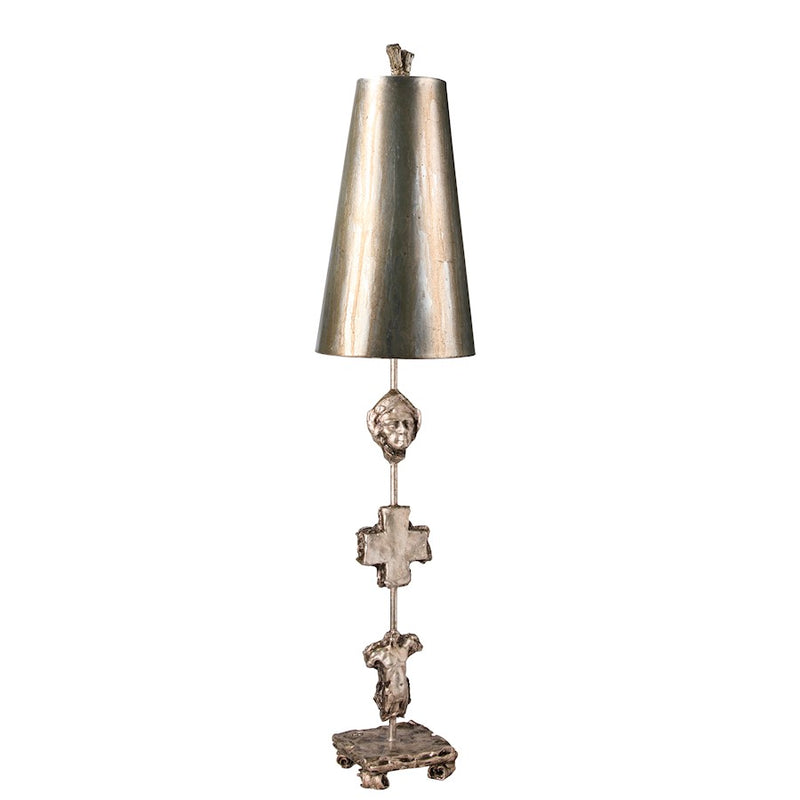 Lucas McKearn Fragment 1Lt Buffet Lamp, Silver/Umber Glaze - TA1014