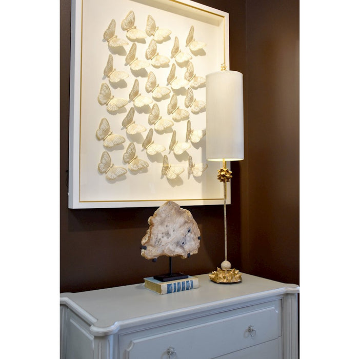 Lucas McKearn Nettle 1Lt Buffet Lamp, Gold Sculpted/Putty Wash Cream