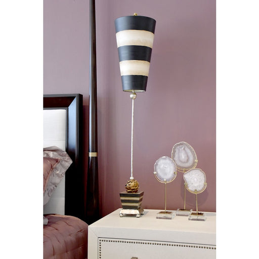 Lucas McKearn Peony 1Lt Buffet Lamp, Silver/Black/Taupe/Gold