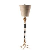 Lucas McKearn Flambeau 1Lt Buffet Lamp, Black/Cream Striped/Gold/Silver - TA1027