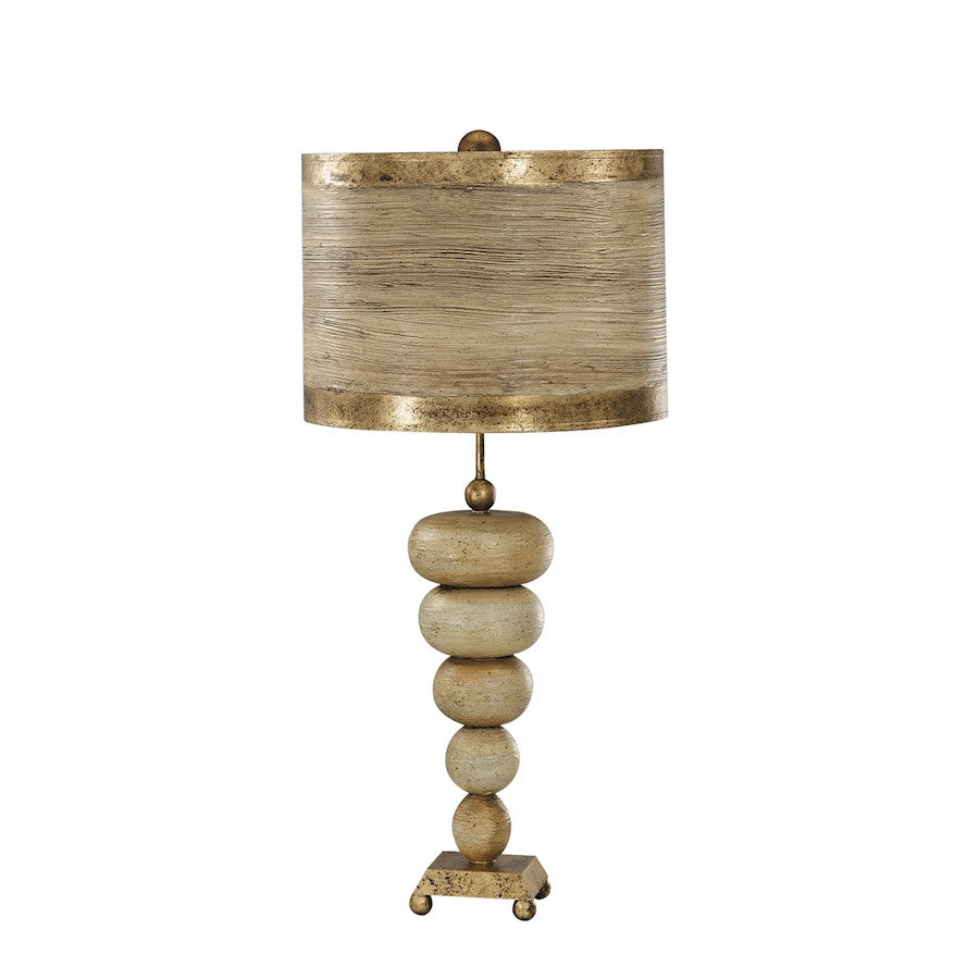 Lucas McKearn Retro 1Lt Table Lamp, Cream Stack Of Pebbles On Gold- TA1031