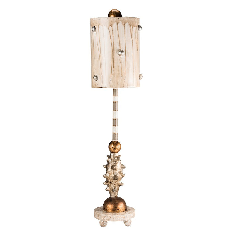 Lucas McKearn Pome 1Lt Accent Lamp, Cream/Putty Stripe/Gold/Silver - TA1032