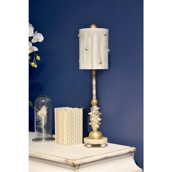 Lucas McKearn Pome 1Lt Accent Lamp, Cream/Putty Stripe/Gold/Silver