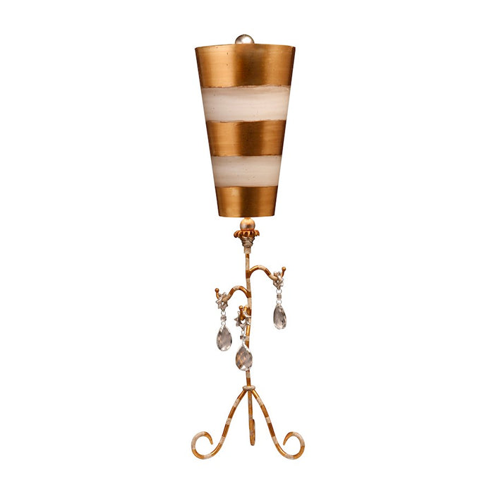 Lucas McKearn Tivoli 1Lt Table Lamp, Cream/Gold Stripe/Teardrop - TA1038