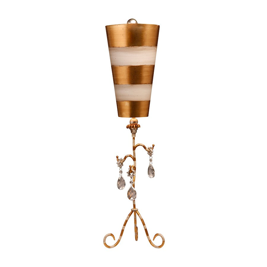 Lucas McKearn Tivoli 1Lt Table Lamp, Cream/Gold Stripe/Teardrop - TA1038