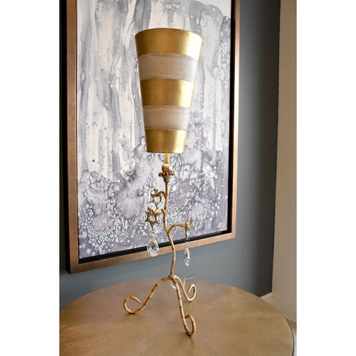 Lucas McKearn Tivoli 1Lt Table Lamp, Cream/Gold Stripe/Teardrop