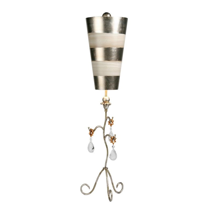 Lucas McKearn Tivoli 1Lt Table Lamp, Cream/Silver Taper Shade/WH Stripe - TA1039