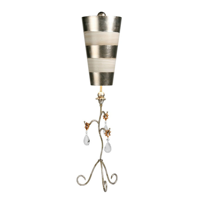 Lucas McKearn Tivoli 1Lt Table Lamp, Cream/Silver Taper Shade/WH Stripe - TA1039