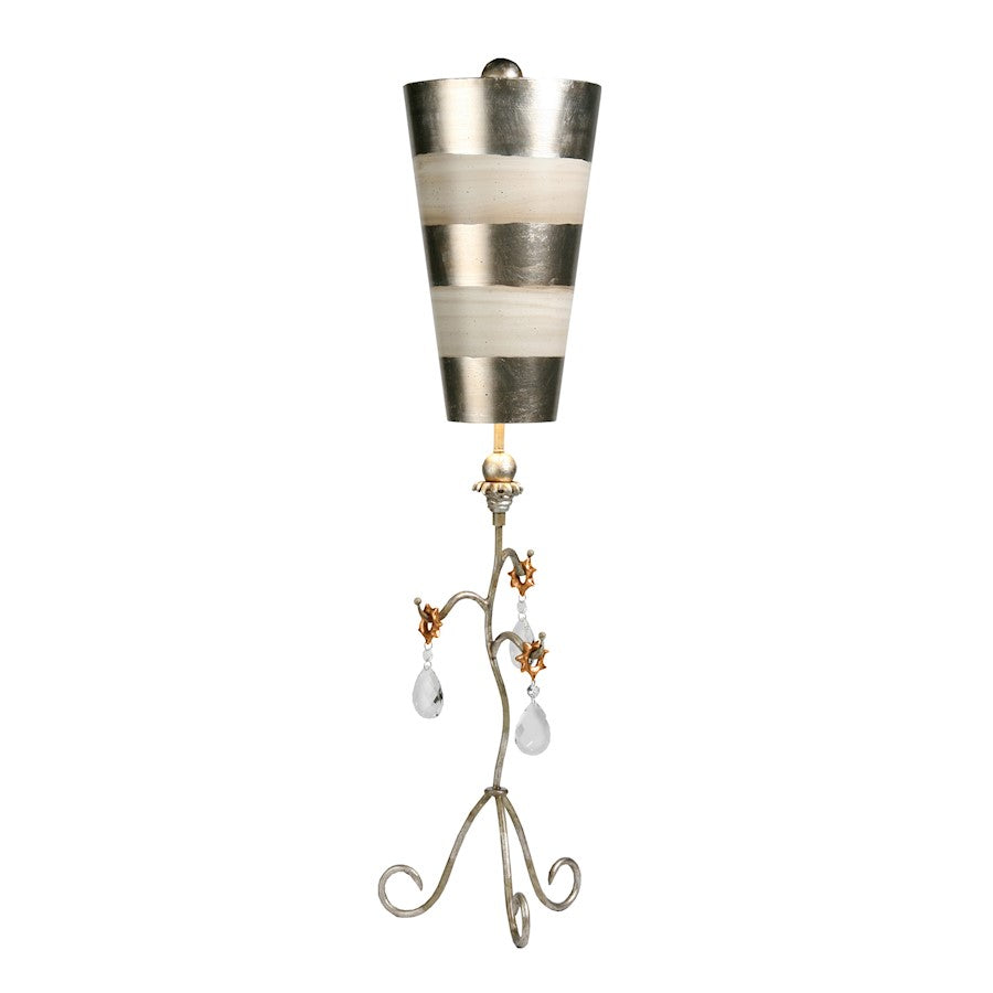 Lucas McKearn Tivoli 1Lt Table Lamp, Cream/Silver Taper Shade/WH Stripe - TA1039