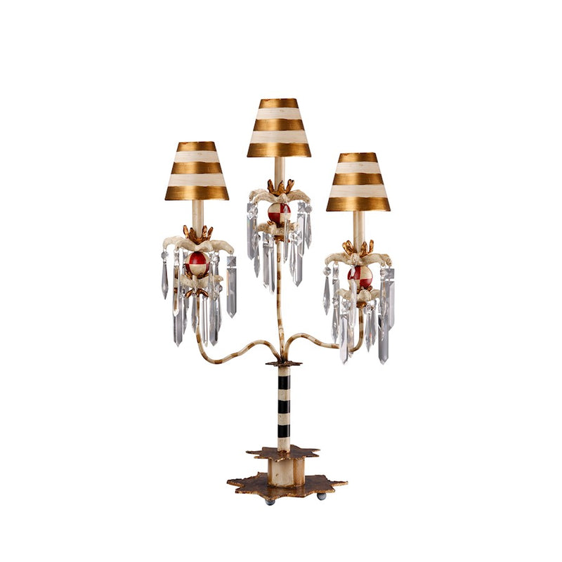 Lucas McKearn Birdland 1Lt Buffet Lamp, Black/Cream/Gold Striped - TA1057-3