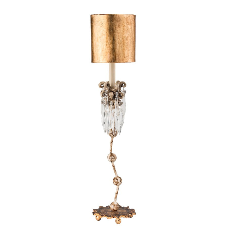 Lucas McKearn Venetian 1Lt Accent Lamp, Beige/Crystals/Beige Patina - TA1060