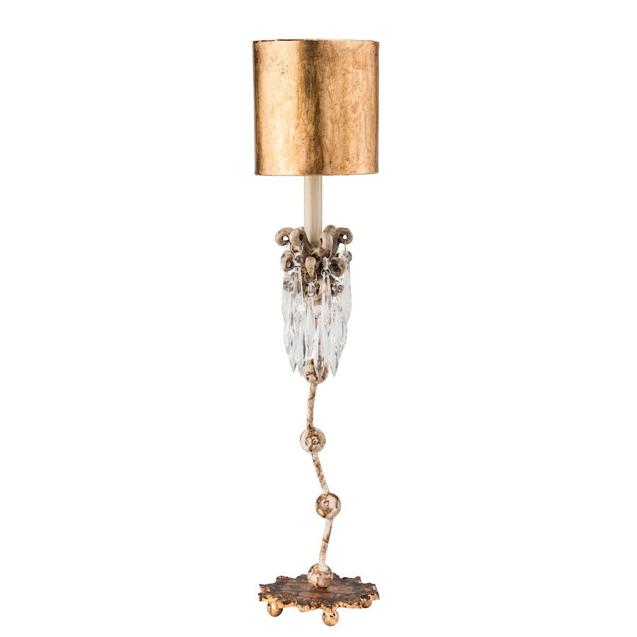 Lucas McKearn Venetian 1Lt Accent Lamp, Beige/Crystals/Beige Patina - TA1060