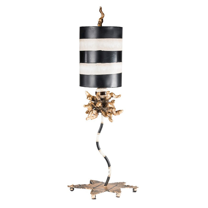 Lucas McKearn Dominique 1Lt Accent Lamp, Star Base/Black/Cream Stripe - TA1074