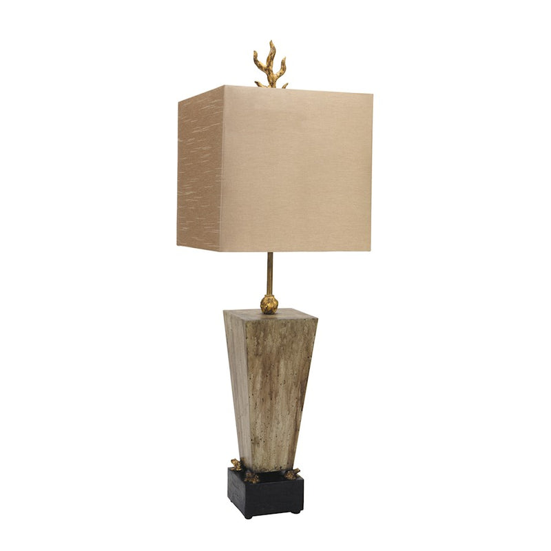 Lucas McKearn Grenouille 1Lt Table Lamp, Light Brown Silk Square - TA1075
