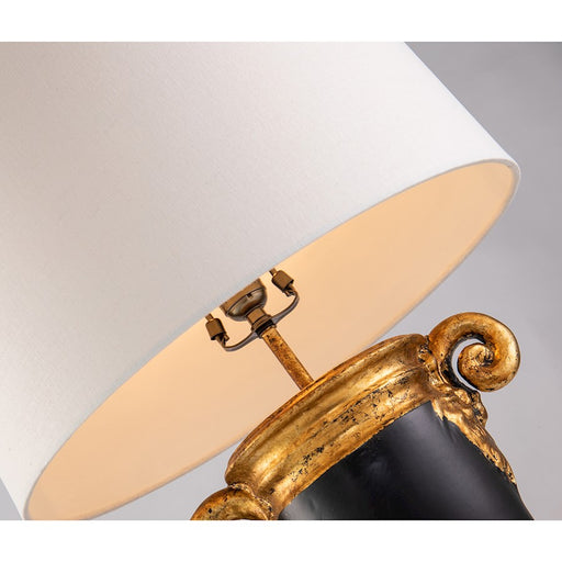 Lucas McKearn 1 Light Table Lamp, Black/Gold/Fabric