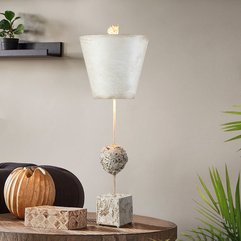 Lucas McKearn Petra 1 Light Table Lamp, Bone White/Bone White