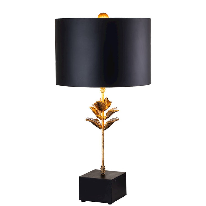 Lucas McKearn Camilia 2Lt Table Lamp, Gold/White Linen Drum Shade - TA1170