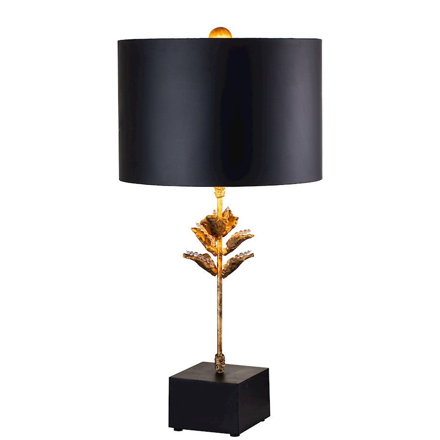 Lucas McKearn Camilia 2Lt Table Lamp, Gold/White Linen Drum Shade - TA1170