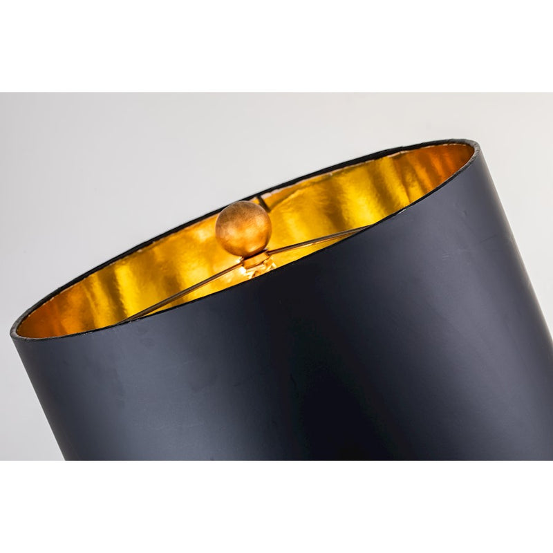 Lucas McKearn Camilia 2Lt Table Lamp, Gold/White Linen Drum Shade