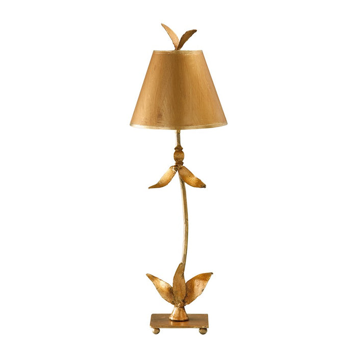 Lucas McKearn Red Bell Gold 1Lt Buffet Lamp, Gold Tapered Drum - TA1183