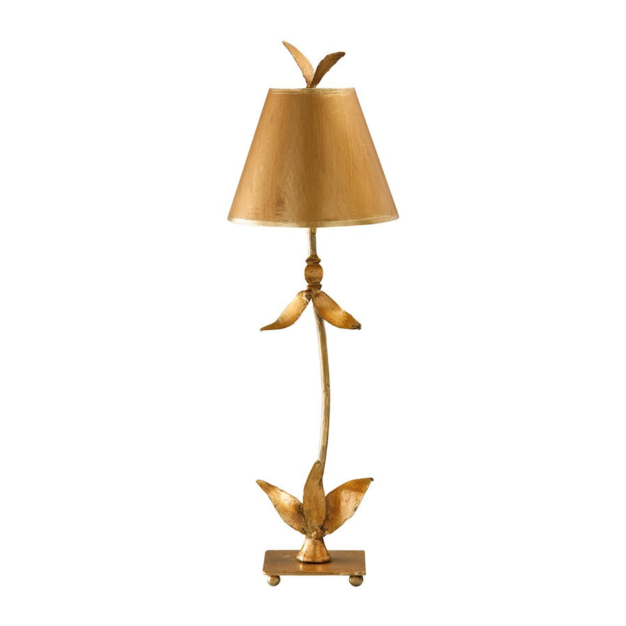 Lucas McKearn Red Bell Gold 1Lt Buffet Lamp, Gold Tapered Drum - TA1183