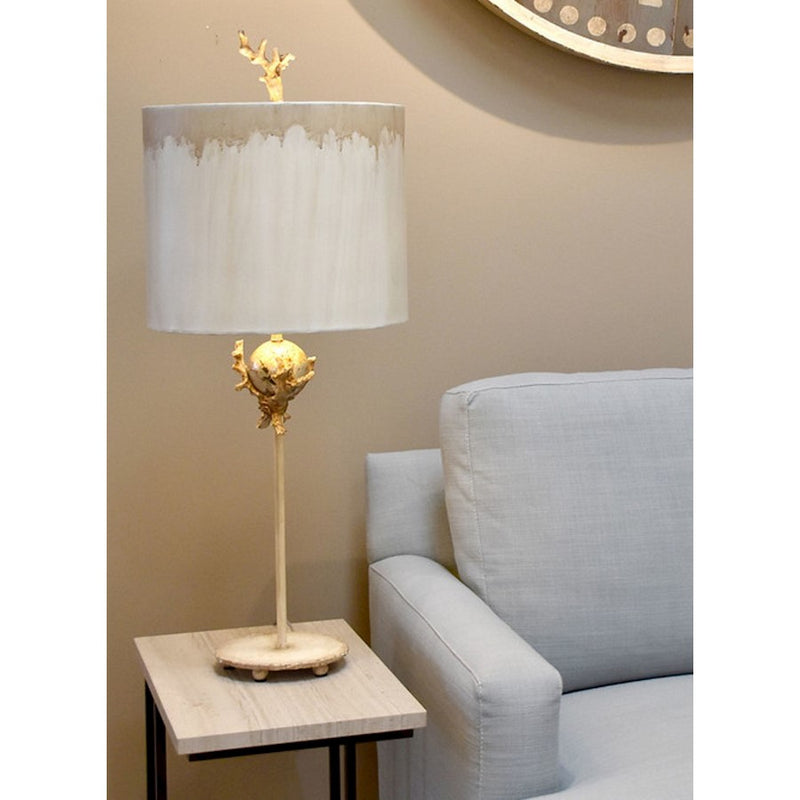 Lucas McKearn Trellis 1Lt Table Lamp, Putty /Silver Orb Element