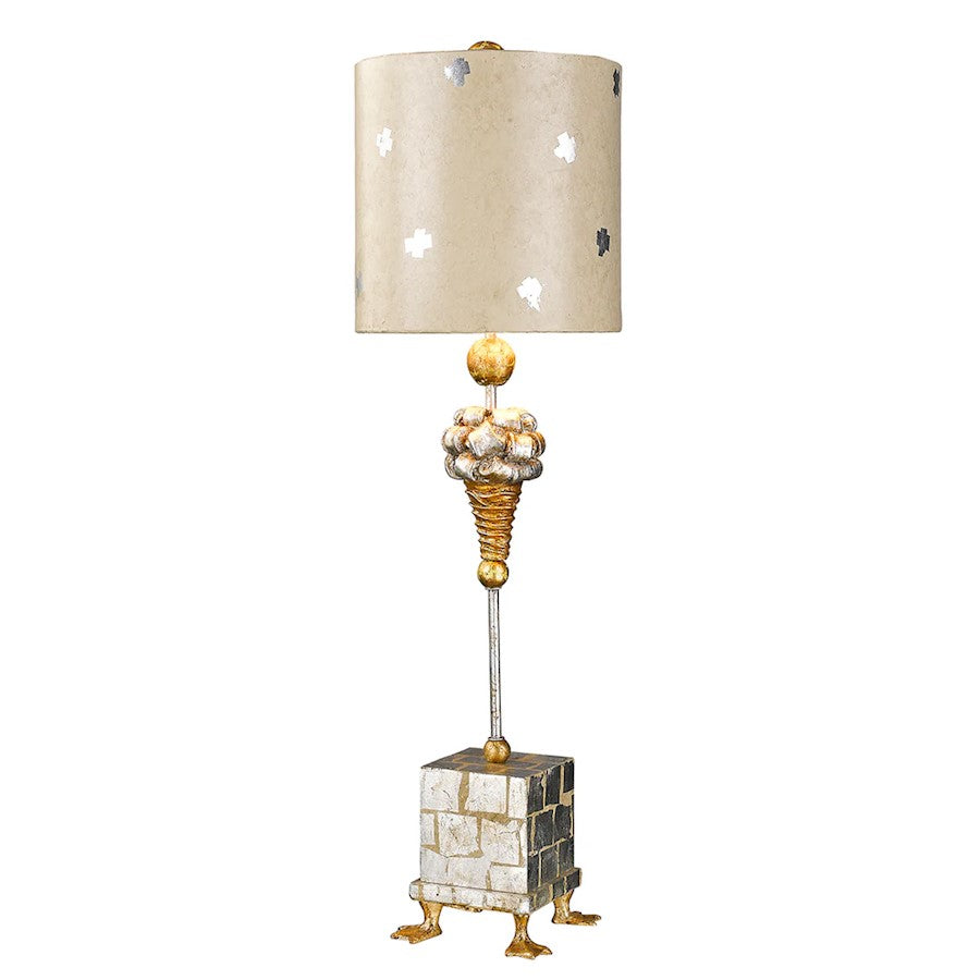 Lucas McKearn Pompadour X 1Lt Accent Lamp, Gold/Silver/Cream - TA1258