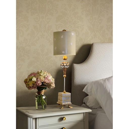 Lucas McKearn Pompadour X 1Lt Accent Lamp, Gold/Silver/Cream