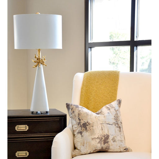 Lucas McKearn Neo Blue 1Lt Table Lamp, Le Ciel Blue Cone/Golded Anemone