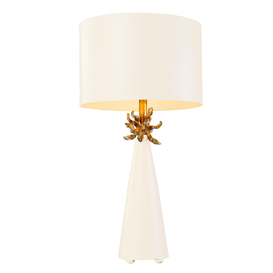 Lucas McKearn Flambeau 1Lt Table Lamp, French White Cone/Golded Anemone - TA1260