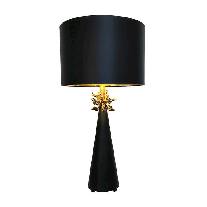 Lucas McKearn Flambeau 2Lt Table Lamp, Black Cone/Golded Anemone - TA1261