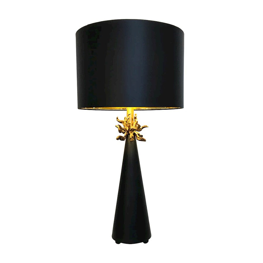 Lucas McKearn Flambeau 2Lt Table Lamp, Black Cone/Golded Anemone - TA1261
