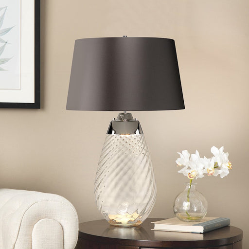 Lucas McKearn Lena 2 Light 29" Table Lamp, Smoke/Slate Satin