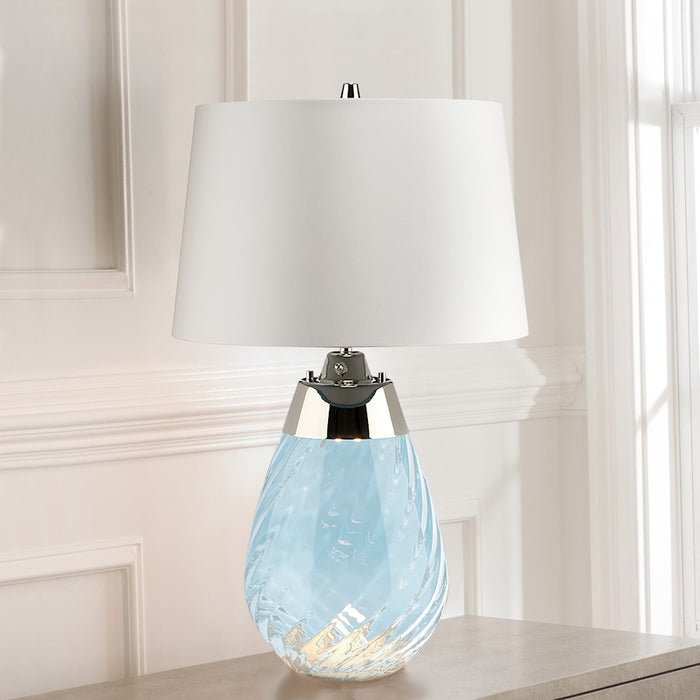 Lucas McKearn Lena 2Lt 24" Table Lamp, Smoke/Off White Smooth