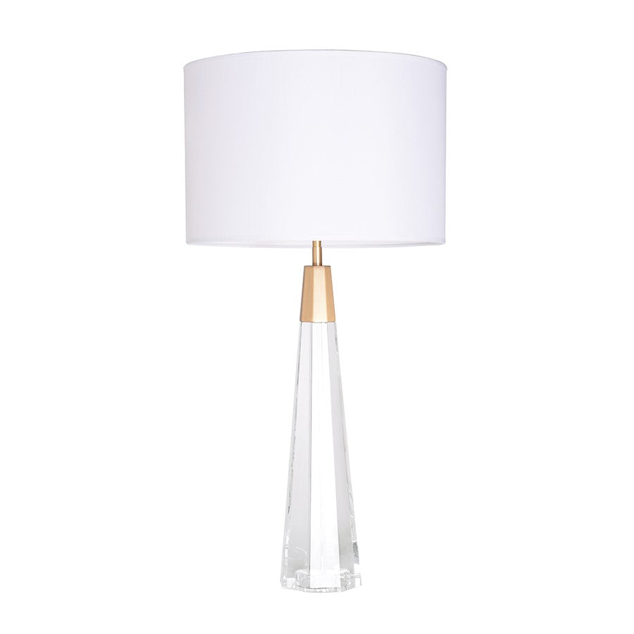 Lucas McKearn Monroe 1 Light Buffet Lamp, Brushed Brass/White - TLG3086