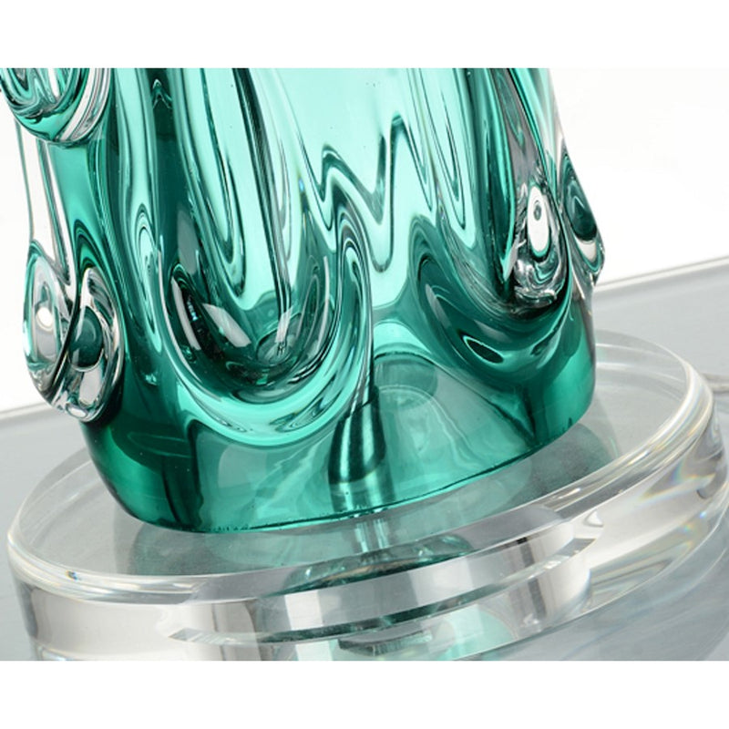 Lucas McKearn Ponchatrain 1 Light Table Lamp, Clear Blue Glass/White