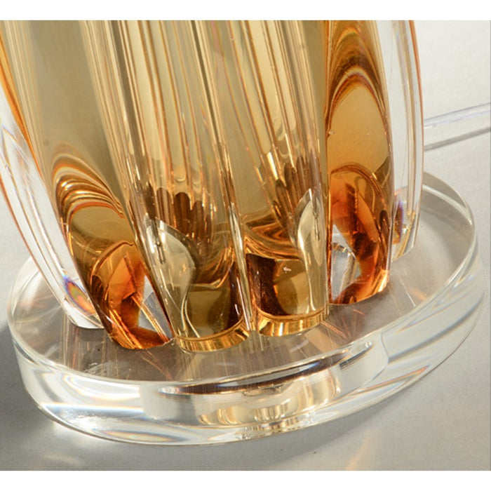 Lucas McKearn Cognac 1 Light Table Lamp, Clear Amber Glass/White