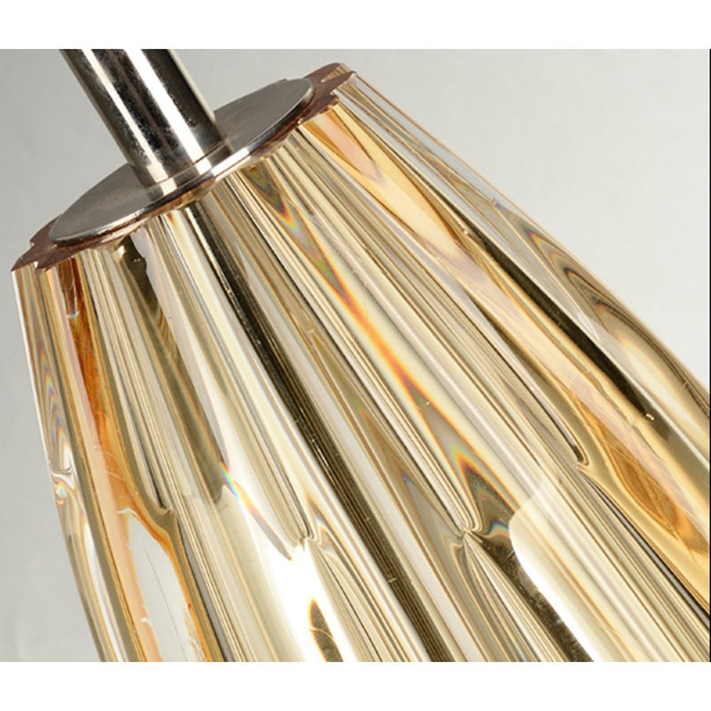 Lucas McKearn Cognac 1 Light Table Lamp, Clear Amber Glass/White