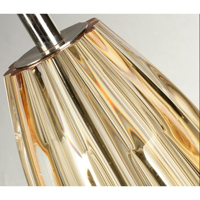 Lucas McKearn Cognac 1 Light Table Lamp, Clear Amber Glass/White