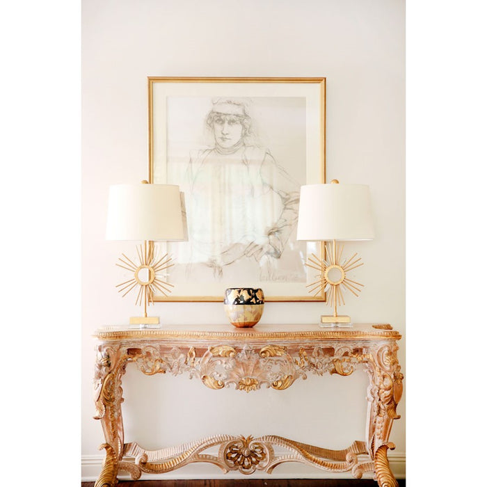 Lucas McKearn Sun King 1Lt Buffet Lamp, Gold Steel Sunburst