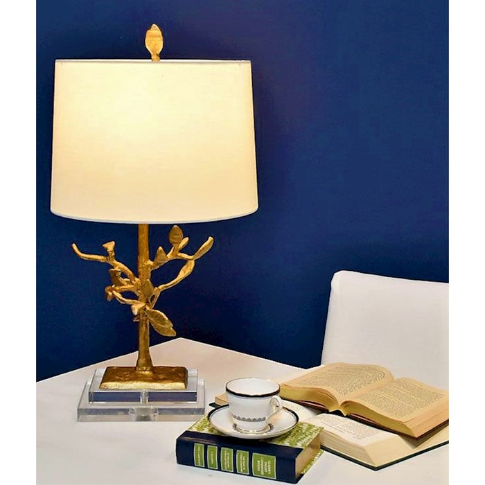 Lucas McKearn Audubon 1Lt Accent Lamp, Gold/Metal Crystal/Ivory