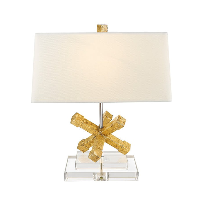 Lucas McKearn Jackson Square 1Lt Accent Lamp, Gold/Chrome/Cream Linen - TLW-1008