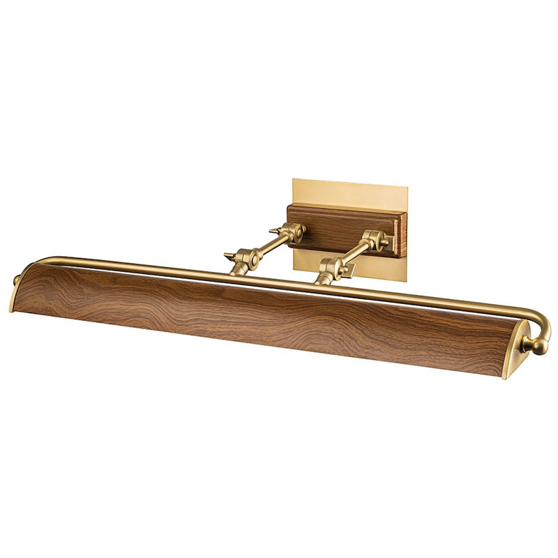 Lucas McKearn Winchfield 4Lt Picture Light, Brass/Oak