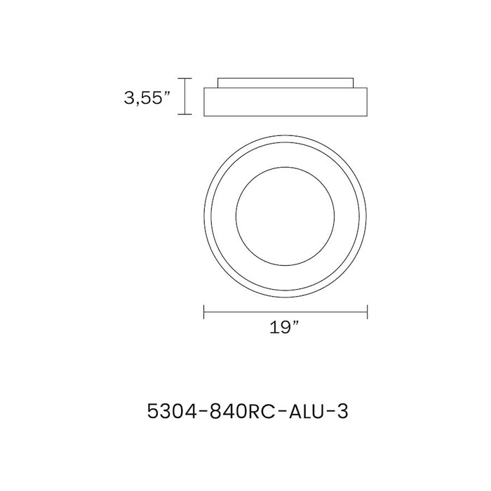 Lumpure Chicago LED Flush Mount/40W, Aluminum