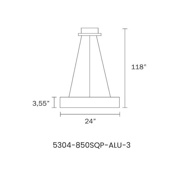 Lumpure Chicago 2 LED Pendant/50W, Aluminum