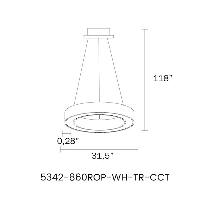 Lumpure Berlin 2 LED Pendant/60W, Matte White