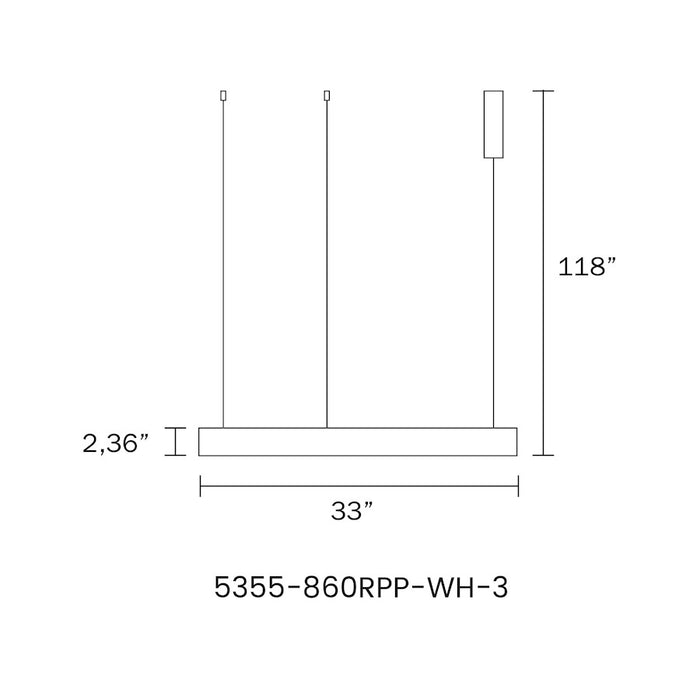 Lumpure Florida 3 LED Pendant/60W, Matte White