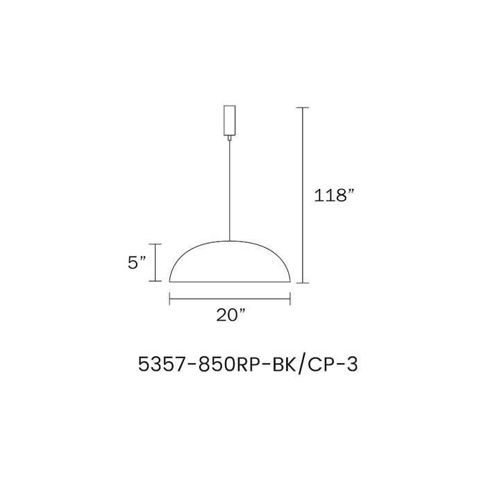 Lumpure Noruega Big LED Pendant/50W, Black/Gold