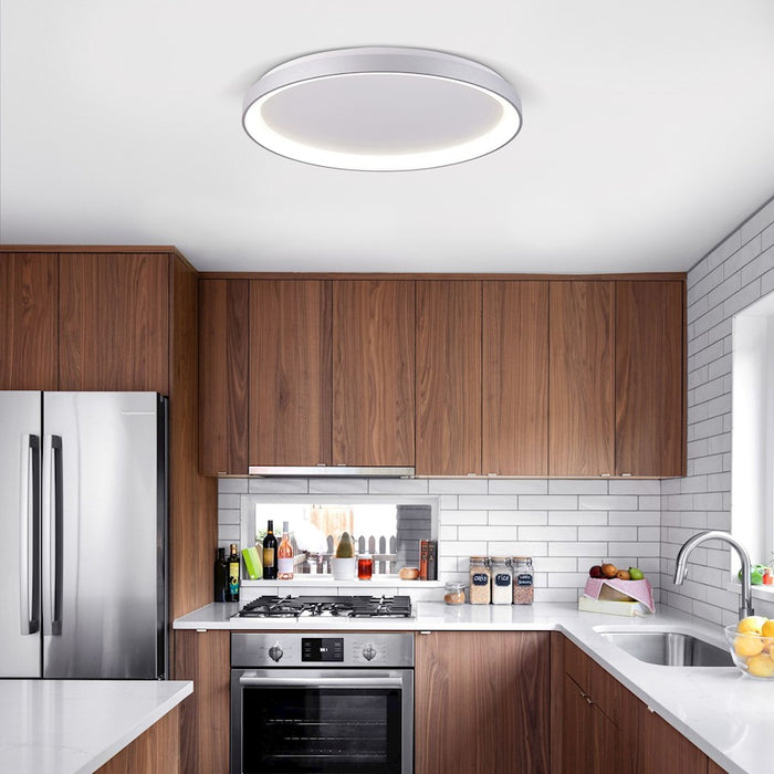 Lumpure Alaska 1 Cct LED Flush Mount/30W, Silver