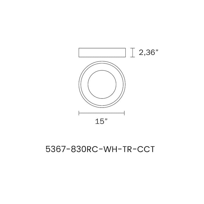 Lumpure Alaska 1 Cct LED Flush Mount/30W, Matte White